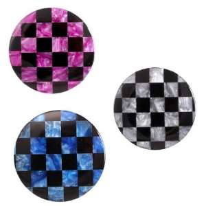  Marble Checkered Double Flared Ear Gauges Jewelry