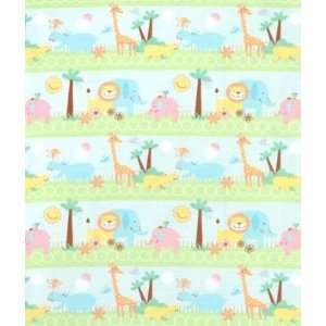  Multi Happy Zoo Flannel Fabric Arts, Crafts & Sewing
