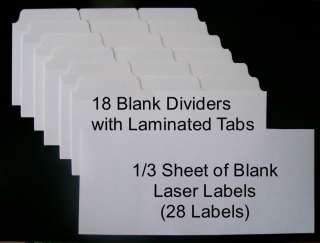 18 Blank Laminated Tab Dividers for The Coupon Wallet®  