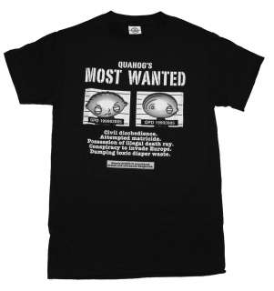 Family Guy Stewie Most Wanted T Shirt Tee  