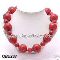 HUGE 19 ROUND 26MM 14MM CORAL NECKLACE  