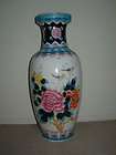 CHINESE BLUE & WHITE GLAZE HAND PAINTED VASE 12 TALL  