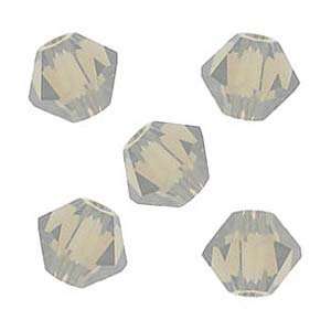  Swarovski Crystal #5301 5mm Bicone Beads Light Grey Opal 