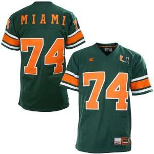    Miami Hurricanes #74 Green Official Zone Jersey