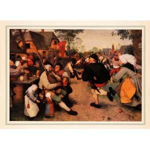  1937 Tipped In Print Pieter Brueghel Art Peasant Dance 
