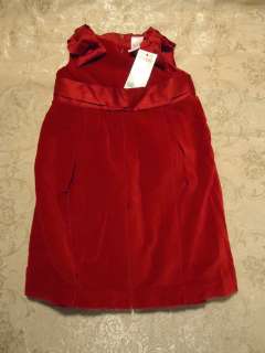 GIRL Gymboree Red VELVET Sleeveless Dressy HOLIDAY DRESS SIZE 12 18M 