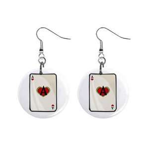  Ace of Hearts Playing Card Dangle Earrings Jewelry