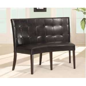   Furniture 2Y0266D Bossa Dining Height Banquette, Black Leatherette