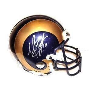  Marc Bulger Autographed St Louis Rams NFL Mini Helmet 