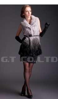 0214 Genuine rabbit fur vest waistcoat gilet sleeveless for women for 