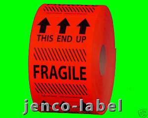 HF2302R,500 2x3 This End Up Fragile Label/Sticker  