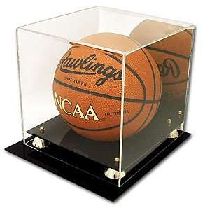  Acrylic Basketball Display Case w/Gold Risers Mirrored 