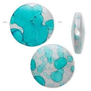  Watercolor Splash Acrylic Resin Beads 34mm (1 1/3) Coins 