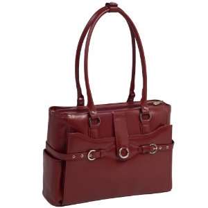  McKlein Willow Springs Leather 15.4 Laptop Tote   Red 