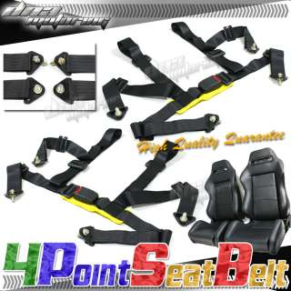 JDM PAIR 4 POINTS 2 RACING SEAT BELT MOUNTING HARNESS  