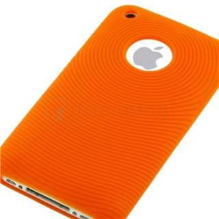 Orange+Purple Case+Privacy Protector for iPhone 3 G 3GS  