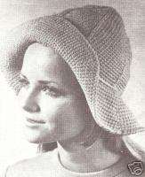Vintage Womens Crocheted Rain Hat Crochet Pattern Flopy  
