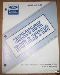 Ford Tractor Service Bulletin Issue 3  83 8000 9600  
