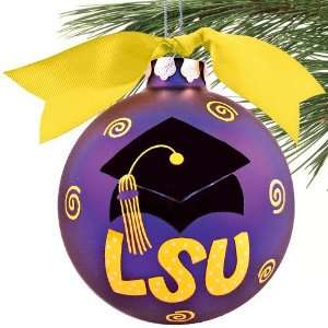   LSU Tigers Purple Graduation Cap Christmas Ornament
