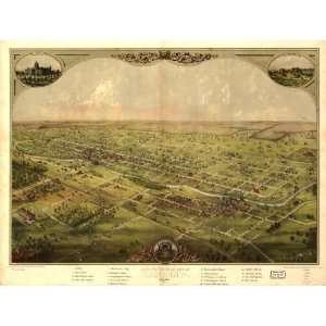  1866 Birds eye map city of Lansing, Michigan