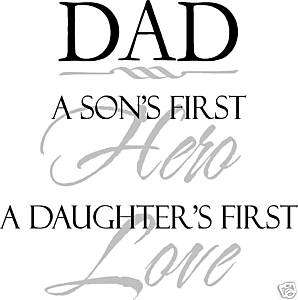 Wall words letters Father Dad Son Daughter Hero Love  