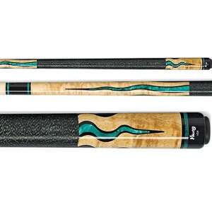  Viking Birds Eye Maple Pool Cue with Lucky Green Pearl 