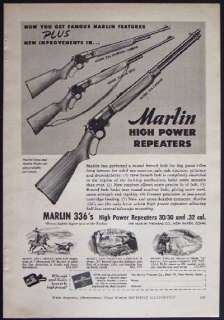 1949 Marlin 336 Repeaters Carbine Rifle 30/30 & .32 cal. Magazine AD 