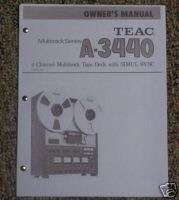 Teac A 3440 Reel to Reel Owners Manual FREE SHIP  