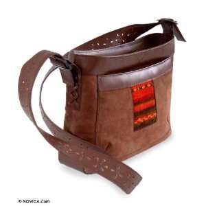  Leather shoulder bag, Inca Rose