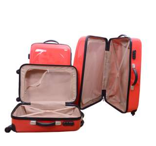 Luggage Bag Set Travel Case Suitcase Upright Rolling Wheel Red 3pcs 28 