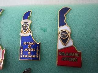 ML Jaycees Pins Delaware State outline 15 rare Pins  