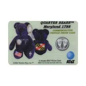   Card 5m Maryland (#7) Quarter Bear Pictures Bean Bag Toy, Coin, Flag