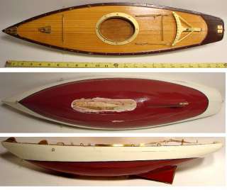 Old Vintage Wood Wooden Toy Model Sailboat Yacht POND BOAT for Parts 