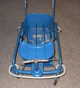 1940s 1950s ?? METAL & WOOD BABY STROLLER / VTG BABY CARRIAGE / BABY 