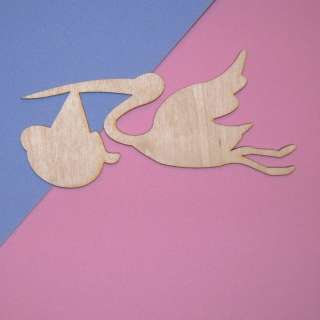 STORKS WITH BABY Unfinished Wood Shapes Cut Outs SB434  