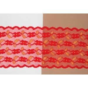  Wide Stretch Lace Trim   Red Arts, Crafts & Sewing