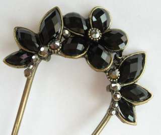 VARY COLORS SWAROVSKI CRYSTAL VINTAGE FLORAL BUTTERFLY HAIR STICK PIN 