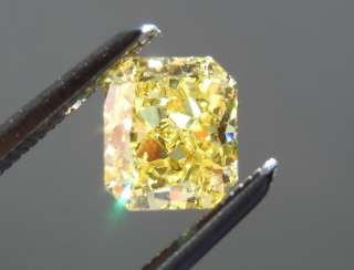 71ct Radiant Cut Fancy Intense Yellow SI1 Bezel Set R3947 Diamonds by 