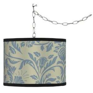  Swag Style Champagne Blue Floret Plug In Chandelier