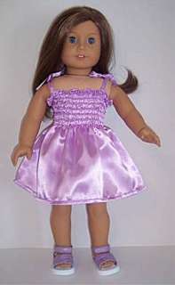 LAVENDER SATIN SUNDRESS *** DOLL CLOTHES FITS AMERICAN GIRL  