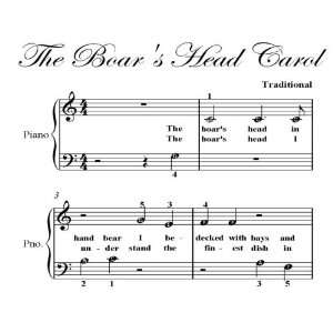   Head Carol Easiest Beginner Piano Sheet Music Christmas Carol Books
