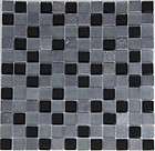 Glass Mosaic Tile, glass tile clear & frost mix with Slate stone black 