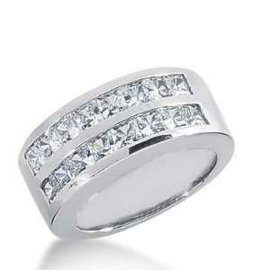 14k Gold Diamond Anniversary Wedding Ring 16 Princess Cut Diamonds 2 