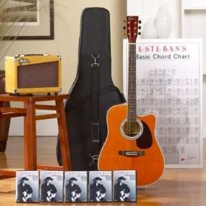  Esteban Master Class Acoustic/Electric Guitar Set  Tan 