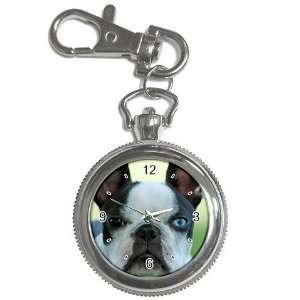    Boston Terrier 2 Key Chain Pocket Watch N0669 