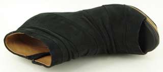 MISS SIXTY JAIDEN Black Womens Ankle Open Toe Wooden Platform Boots 6 