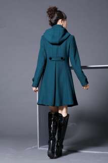 Womens wool cashmere winter noble long coat color  