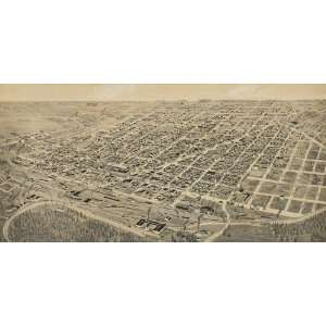  Vintage Cityscape Poster   Perspective map of Texarkana 