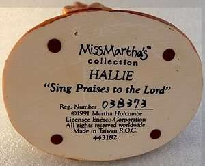 Miss Marthas Collection HALLIE Sing Praises 93 MIB  