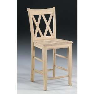  Whitewood Double X back stool   24 SH  Seating stools 